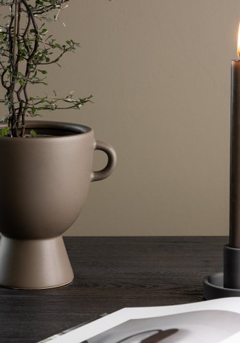 VENTURE DESIGN Cent potte, m. 2 hanke - brun stentj (20x14x18)