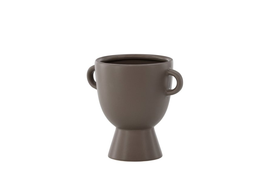 VENTURE DESIGN Cent potte, m. 2 hanke - brun stentj (20x14x18)