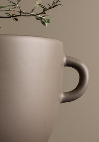 VENTURE DESIGN Cent potte, m. 2 hanke - brun stentj (20x14x18)