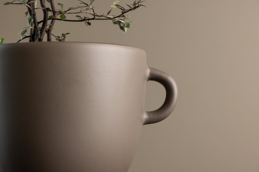 VENTURE DESIGN Cent potte, m. 2 hanke - brun stentj (20x14x18)