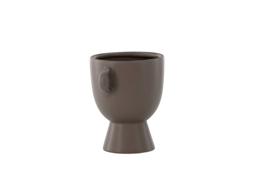 VENTURE DESIGN Cent potte, m. 2 hanke - brun stentj (20x14x18)