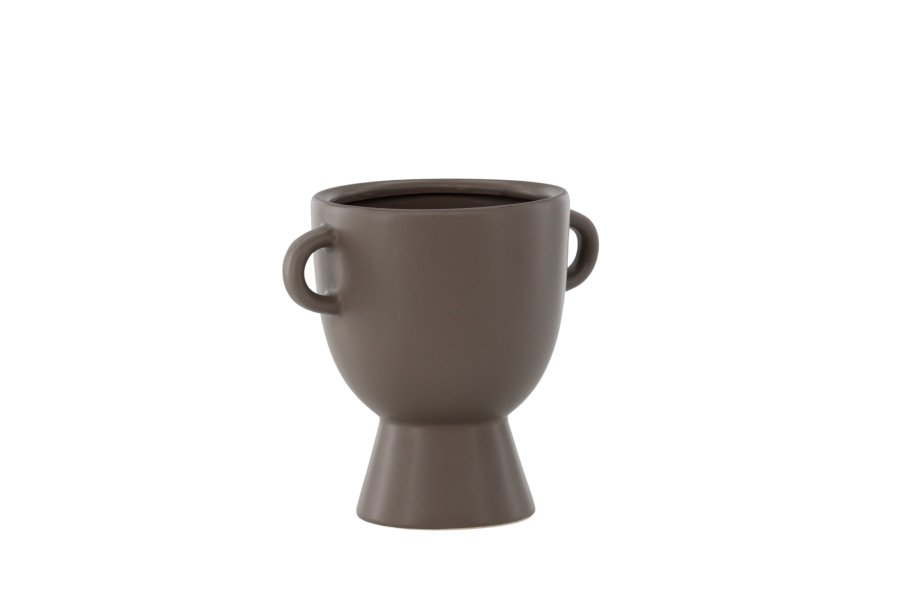 VENTURE DESIGN Cent potte, m. 2 hanke - brun stentj (20x14x18)