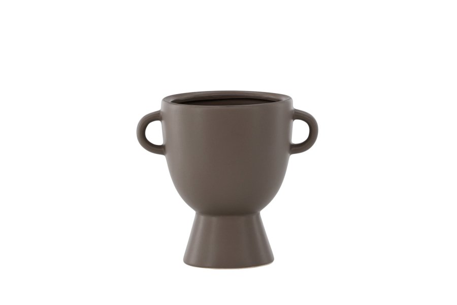 VENTURE DESIGN Cent potte, m. 2 hanke - brun stentj (20x14x18)