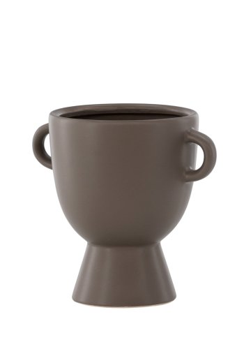 VENTURE DESIGN Cent potte, m. 2 hanke - brun stentj (20x14x18)