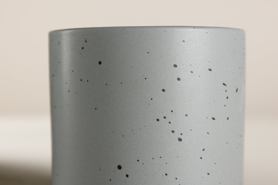 VENTURE DESIGN Sane potte, rund - mrkegr/sorte prikker stentj (11x11x10)