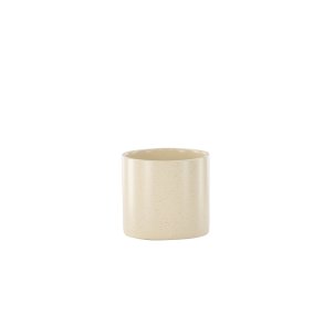 VENTURE DESIGN Sane potte, rund - beige/sorte prikker stentj (11x11x10)