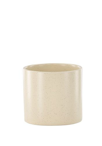 VENTURE DESIGN Sane potte, rund - beige/sorte prikker stentj (11x11x10)