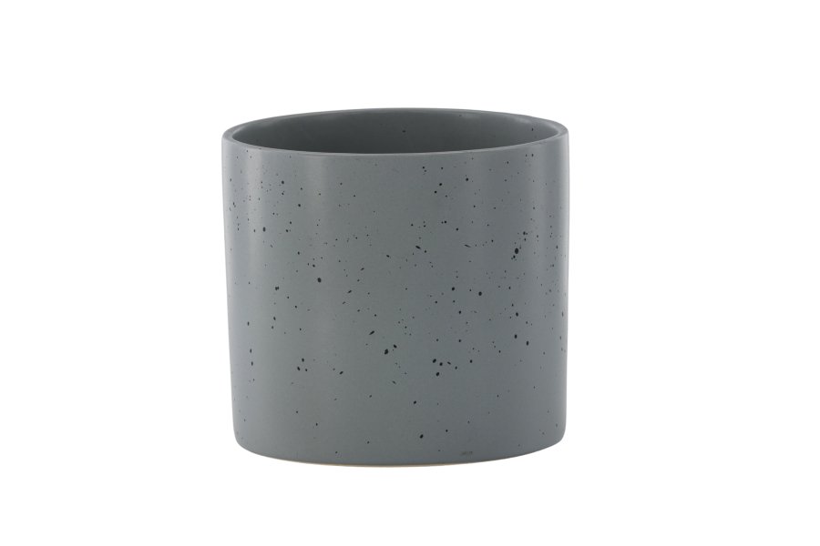 VENTURE DESIGN Sane potte, rund - mrkegr/sorte prikker stentj (18x18x17)