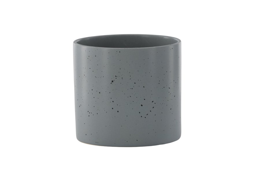 VENTURE DESIGN Sane potte, rund - mrkegr/sorte prikker stentj (18x18x17)