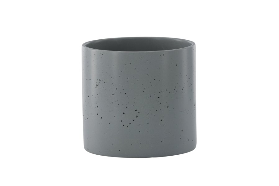 VENTURE DESIGN Sane potte, rund - mrkegr/sorte prikker stentj (18x18x17)