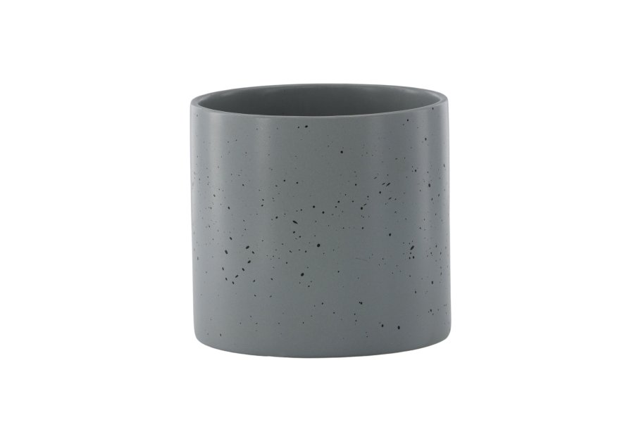 VENTURE DESIGN Sane potte, rund - mrkegr/sorte prikker stentj (18x18x17)