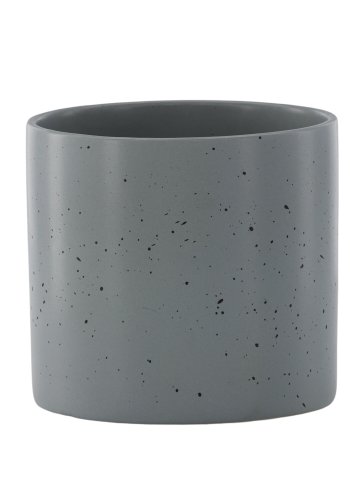 VENTURE DESIGN Sane potte, rund - mrkegr/sorte prikker stentj (18x18x17)