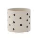 VENTURE DESIGN Sane potte, rund - hvid/sorte prikker stentj (18x18x17)