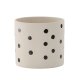 VENTURE DESIGN Sane potte, rund - hvid/sorte prikker stentj (18x18x17)