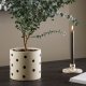 VENTURE DESIGN Sane potte, rund - hvid/sorte prikker stentj (18x18x17)