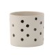 VENTURE DESIGN Sane potte, rund - hvid/sorte prikker stentj (18x18x17)