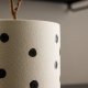 VENTURE DESIGN Sane potte, rund - hvid/sorte prikker stentj (18x18x17)