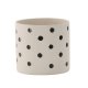 VENTURE DESIGN Sane potte, rund - hvid/sorte prikker stentj (18x18x17)