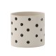 VENTURE DESIGN Sane potte, rund - hvid/sorte prikker stentj (18x18x17)