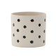 VENTURE DESIGN Sane potte, rund - hvid/sorte prikker stentj (18x18x17)