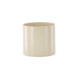 VENTURE DESIGN Sane potte, rund - beige/sorte prikker stentj (18x18x17)