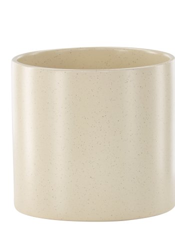 VENTURE DESIGN Sane potte, rund - beige/sorte prikker stentj (18x18x17)
