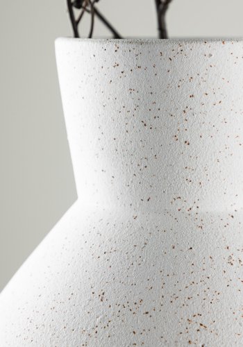 VENTURE DESIGN Rellis vase - hvid/sorte prikker keramik (H20xB22)