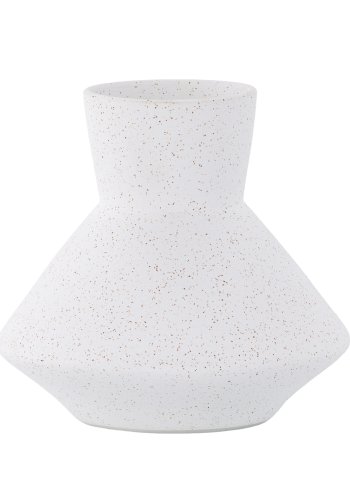 VENTURE DESIGN Rellis vase - hvid/sorte prikker keramik (H20xB22)