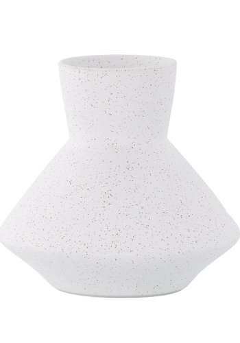 VENTURE DESIGN Rellis vase - hvid/sorte prikker keramik (H20xB22)