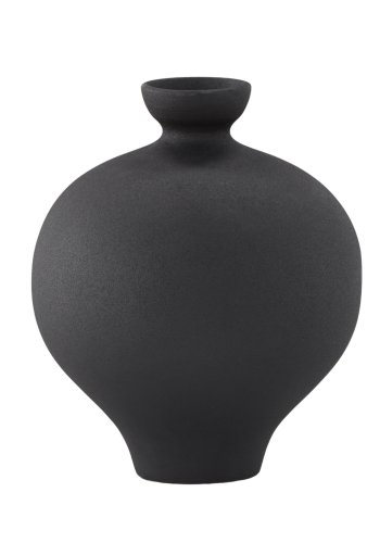 VENTURE DESIGN Rellis vase, rund - sort keramik (D6xH24xB20)