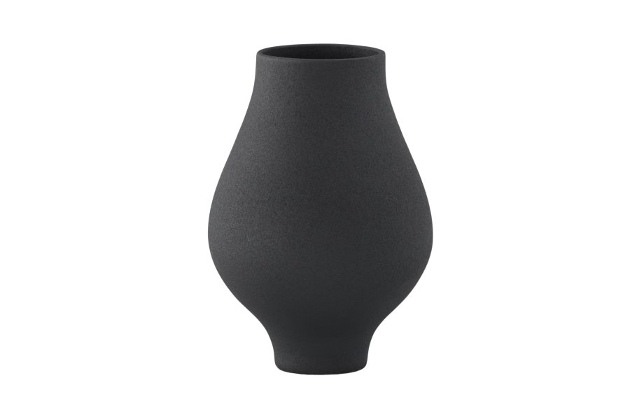 VENTURE DESIGN Rellis vase, rund - sort keramik (D10xH24xB14)
