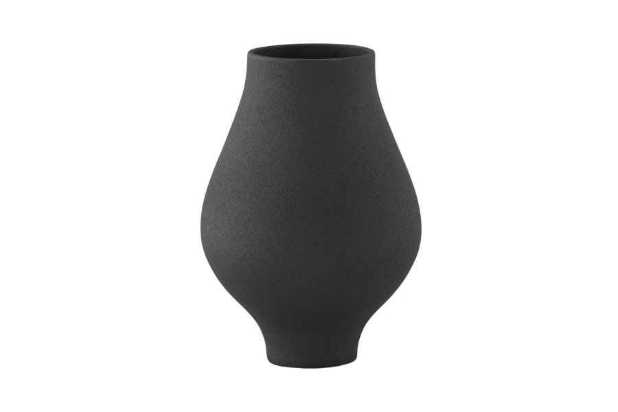 VENTURE DESIGN Rellis vase, rund - sort keramik (D10xH24xB14)