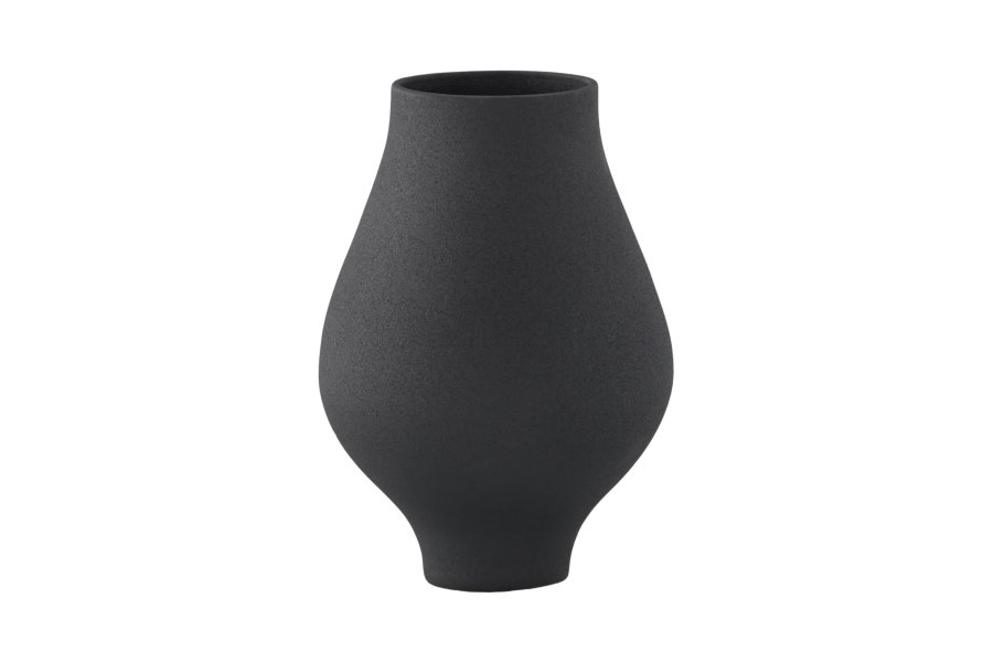 VENTURE DESIGN Rellis vase, rund - sort keramik (D10xH24xB14)