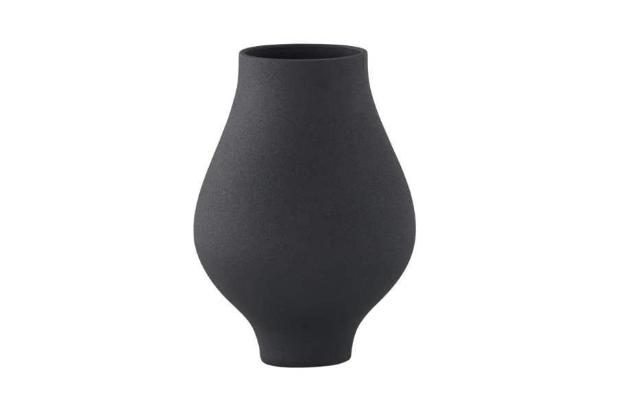 VENTURE DESIGN Rellis vase, rund - sort keramik (D10xH24xB14)