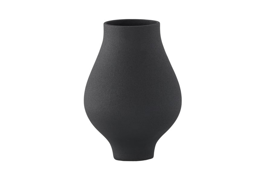 VENTURE DESIGN Rellis vase, rund - sort keramik (D10xH24xB14)