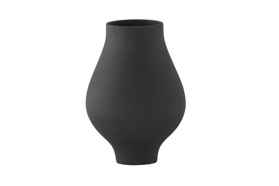 VENTURE DESIGN Rellis vase, rund - sort keramik (D10xH24xB14)