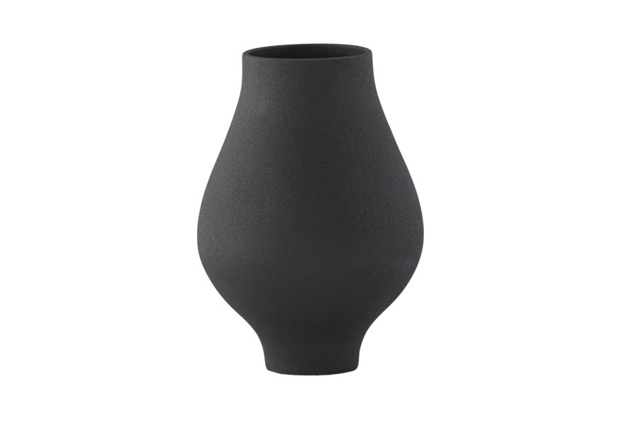 VENTURE DESIGN Rellis vase, rund - sort keramik (D10xH24xB14)