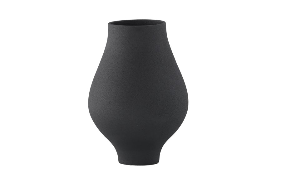 VENTURE DESIGN Rellis vase, rund - sort keramik (D10xH24xB14)