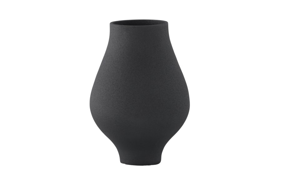 VENTURE DESIGN Rellis vase, rund - sort keramik (D10xH24xB14)