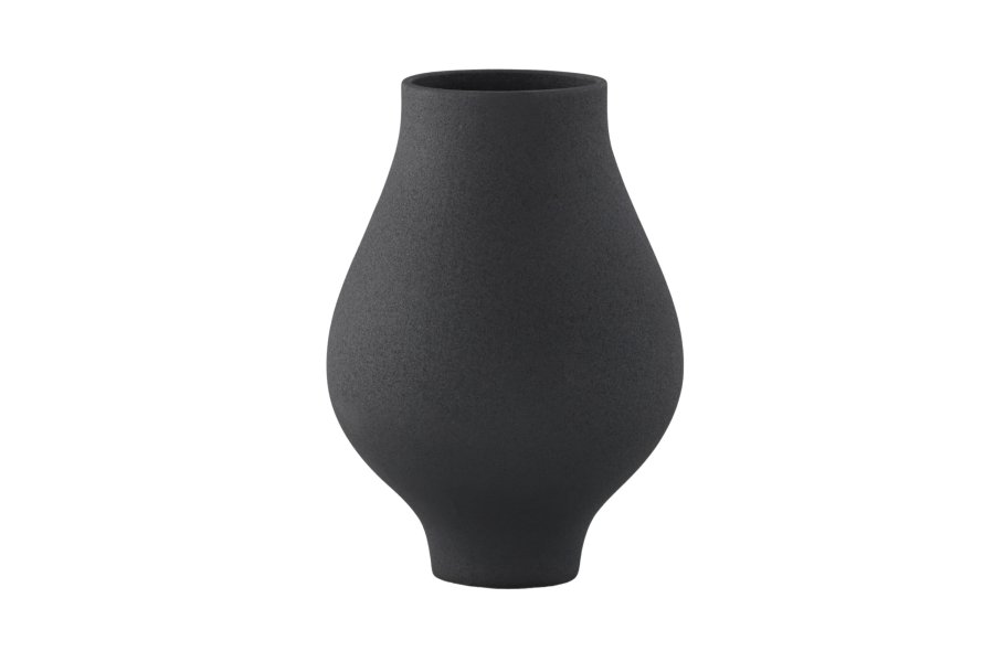 VENTURE DESIGN Rellis vase, rund - sort keramik (D10xH24xB14)