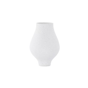 VENTURE DESIGN Rellis vase, rund - hvid/sorte prikker keramik (D10xH24xB14)