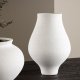 VENTURE DESIGN Rellis vase, rund - hvid/sorte prikker keramik (D10xH24xB14)