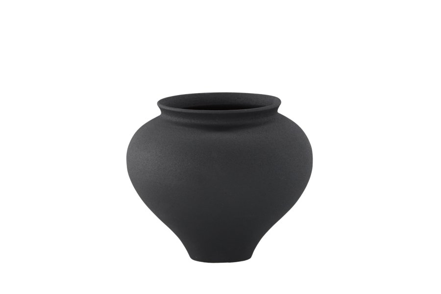 VENTURE DESIGN Rellis vase, rund - sort keramik (D11xH18xB18)