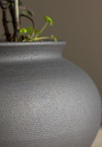 VENTURE DESIGN Rellis vase, rund - sort keramik (D11xH18xB18)