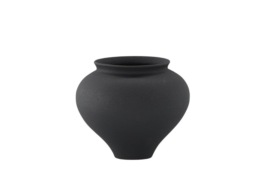 VENTURE DESIGN Rellis vase, rund - sort keramik (D11xH18xB18)