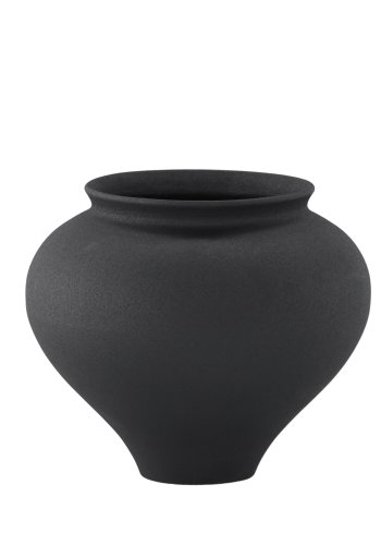 VENTURE DESIGN Rellis vase, rund - sort keramik (D11xH18xB18)