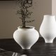 VENTURE DESIGN Rellis vase, rund - hvid/sorte prikker keramik (D11xH18xB18)