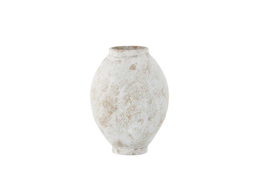 VENTURE DESIGN Globe vase, rund - beige/brun keramik (8x18x22H)