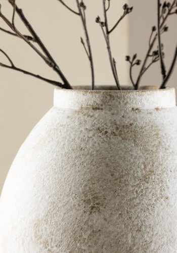 VENTURE DESIGN Globe vase, rund - beige/brun keramik (8x18x22H)