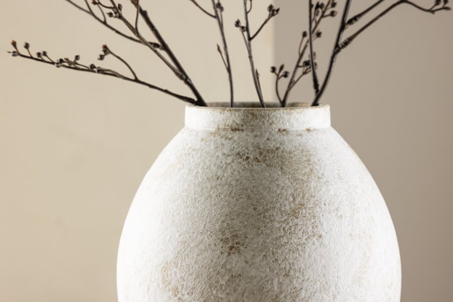 VENTURE DESIGN Globe vase, rund - beige/brun keramik (8x18x22H)